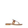 Ralph Lauren Audrie Burnished Leather Sandal In Deep Saddle Tan