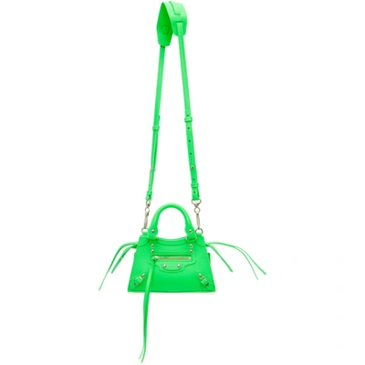 Balenciaga Nano Neo Classic City Leather Top Handle Bag In Green