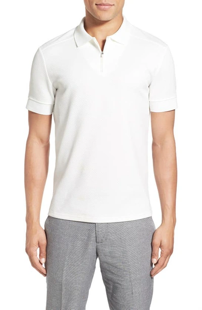 Vince Camuto Slim Fit Mesh Polo In White