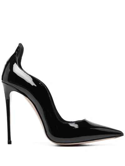 Le Silla Ivy 120 Pumps In Black Patent Leather In Nero Neri E Grigi