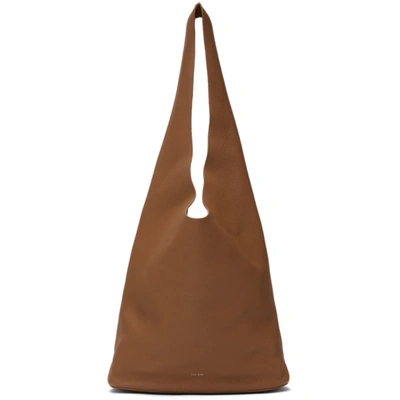 The Row Bindle Three Textured-leather Shoulder Bag In Brown