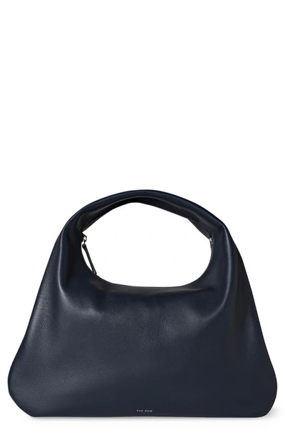 The Row Small Everyday Leather Shoulder Bag In Navy