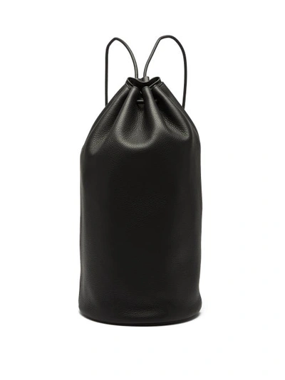 The Row Massimo Textured-leather Backpack In Black