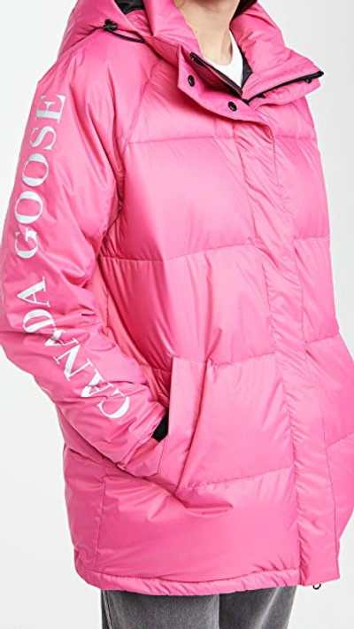 Canada Goose Approach Hooded Printed Quilted Shell Down Jacket In Summit Pink