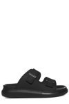Alexander Mcqueen Oversized Strap-front Sandals In Black