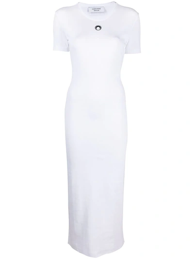 Marine Serre Embroidered-logo T-shirt Dress In White