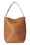 The Row Park North/south Leather Tote In Caramel