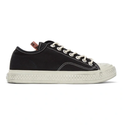 Acne Studios And White Ballow Tumbled Canvas Sneakers In Black