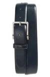 Johnston & Murphy Leather Belt In Navy