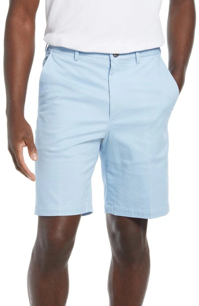 Vintage Classic Flat Front Chino Shorts In Sky