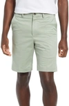 Vintage Classic Flat Front Chino Shorts In Sage