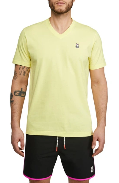 Psycho Bunny Classic V-neck Shirt In Lemon Toni