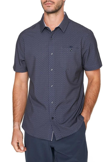 7 Diamonds Flawless Short Sleeve Button-up Shirt In Charcoal