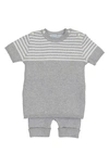 Feltman Brothers Babies' Knit Sweater & Shorts Set In Heather Gray