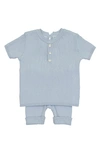 Feltman Brothers Babies' Knit Henley & Pants Set In Powder Blue