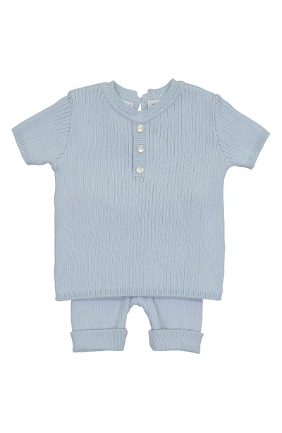 Feltman Brothers Babies'  Knit Henley & Pants Set In Powder Blue