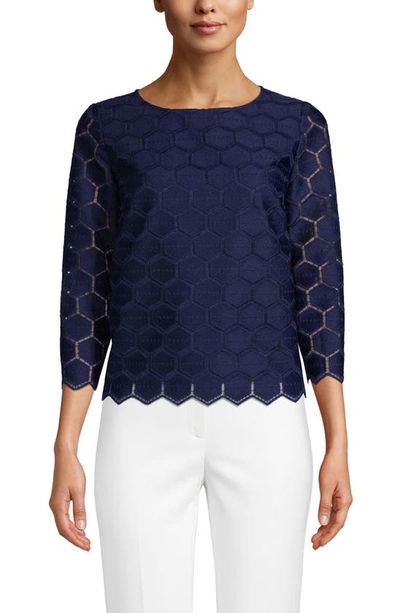 Anne Klein Lace Blouse In Distant Mountain