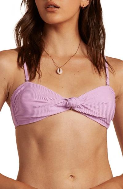 Billabong Tanline Lulu Bandeau Bikini Top In Lit Up Lilac