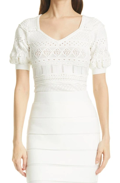 Milly Pointelle Top In White