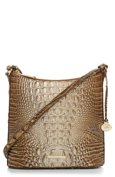Brahmin Katie Melbourne Embossed Leather Crossbody In Cappuccino Ombre Melbourne
