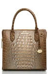 Brahmin Small Caroline Melbourne Embossed Leather Satchel In Cappuccino Ombre Melbourne