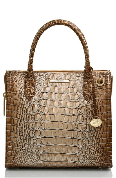 Brahmin Small Caroline Melbourne Embossed Leather Satchel In Cappuccino Ombre Melbourne