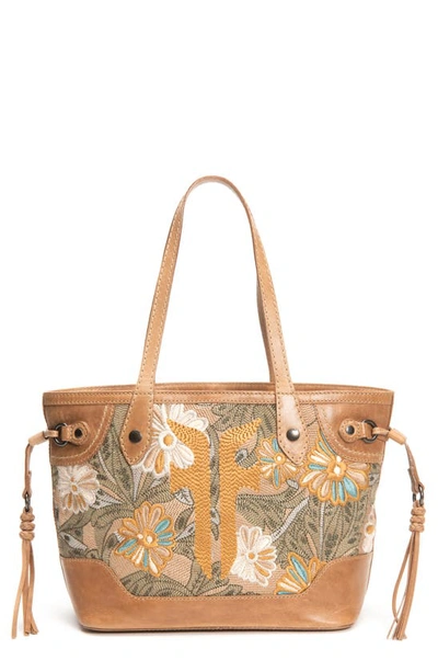 Frye Melissa Embroidery Floral Carryall Tote In Beige Multi