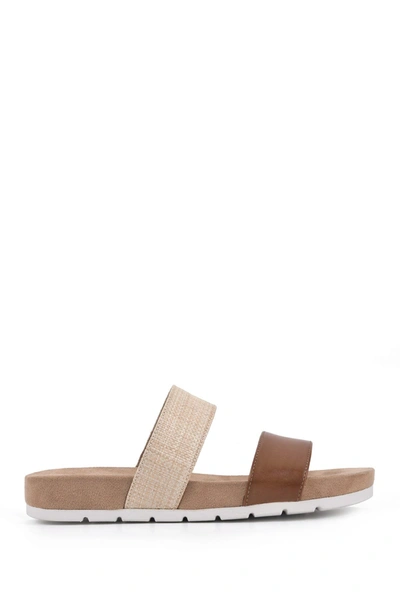 Cliffs By White Mountain Tahlie Slide Sandal In Tan Raffia