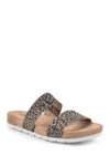 Cliffs By White Mountain Tahlie Slide Sandal In Tan/cheetah/fabric