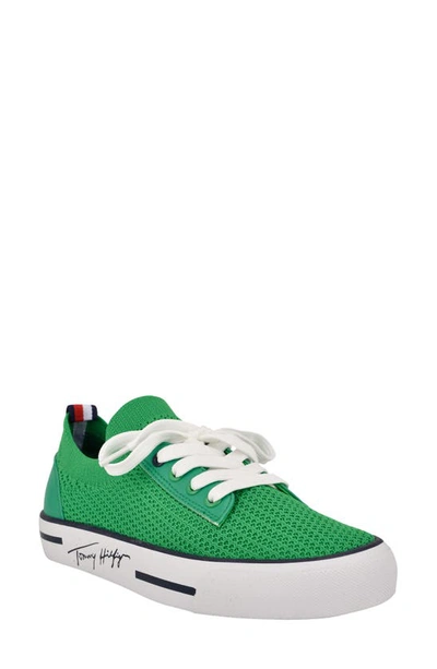 Tommy Hilfiger Women's Gessie Stretch Knit Sneakers Women's Shoes In Medium Green Fb