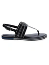 Tommy Hilfiger Women's Sherlie Strappy Thong Sandals Women's Shoes In Black