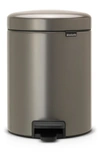 Brabantia Newicon Step Can Recycling Trash Can In Platinum