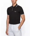 Hugo Boss Boss Men's Paul Curved Slim-fit Polo Shirt In Charcoal