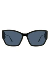 Dior Women's 30montaigne B2u 60mm Rectangular Sunglasses In Shiny Black Blue
