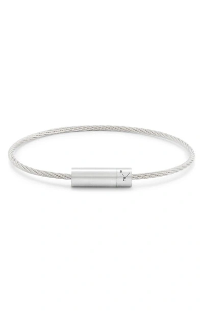 Le Gramme 7g Brushed Sterling Silver Cable Bracelet In Metallic