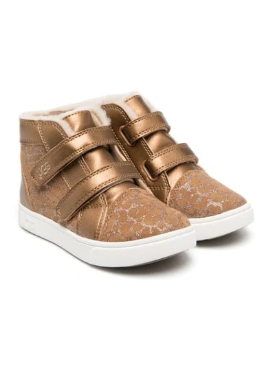 Ugg Kids' Floral Print Hi-top Sneakers In Brown