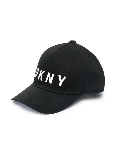 Dkny Kids' Logo Print Baseball Cap In Black
