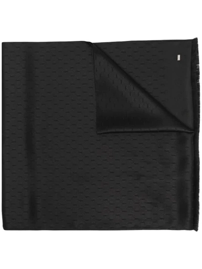 Saint Laurent Jacquard-woven Silk Scarf In Black