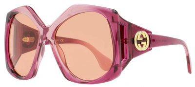 Gucci Orange Geometric Ladies Sunglasses Gg0875s-003 62