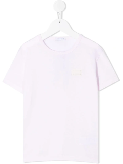 Dolce & Gabbana Kids' Little Girl's & Girl's Logo Patch T-shirt In Pink