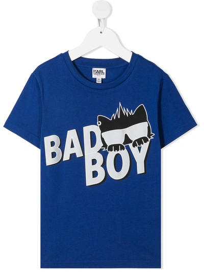 Karl Lagerfeld Teen Bad Boy-print T-shirt In Blue