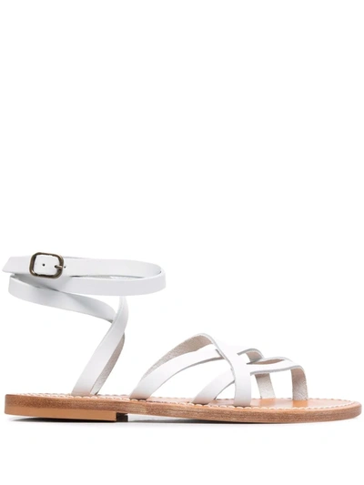 K.jacques Zenobie Ankle-strap Leather Sandals In Weiss