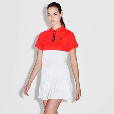 Lacoste Women's Sport Zip Neck Colorblock Tennis Polo Shirt - Fluo  Energy/white-navy Blfluo Energy/white-nav In Fluo Energy/white-navy Blfluo  Energy/white-navy Bl | ModeSens