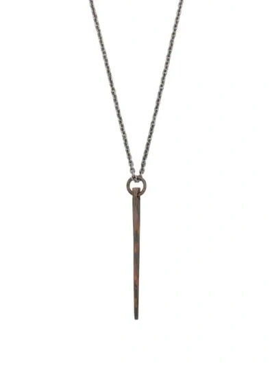 Parts Of Four Spike Pendant Necklace In Silver