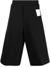 Oamc Knee-length Cotton Shorts In Black