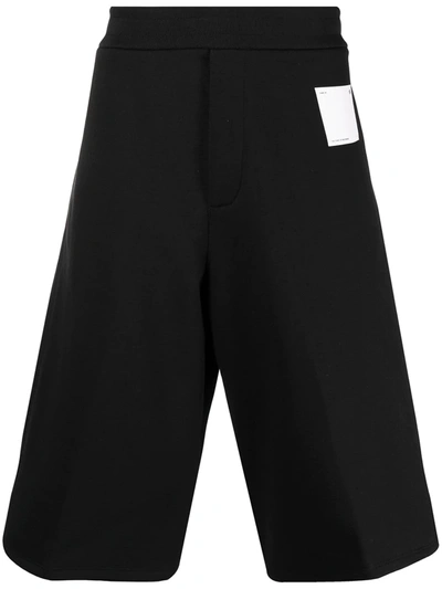 Oamc Knee-length Cotton Shorts In Black