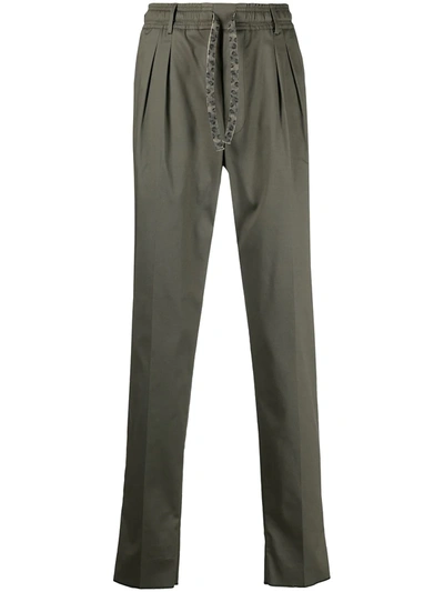 Gabriele Pasini Drawstring-waist Straight-leg Trousers In Green