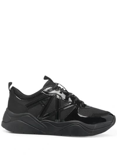 Armani Exchange Side-logo Low-top Sneakers In Black