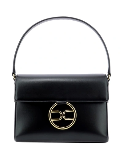 Elisabetta Franchi Black Leather Shoulder Bag