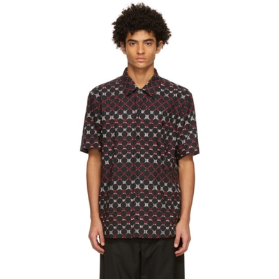 Dolce & Gabbana Multicolor Geometric Print Bowling Shirt In Hh2ry Pois/stripes